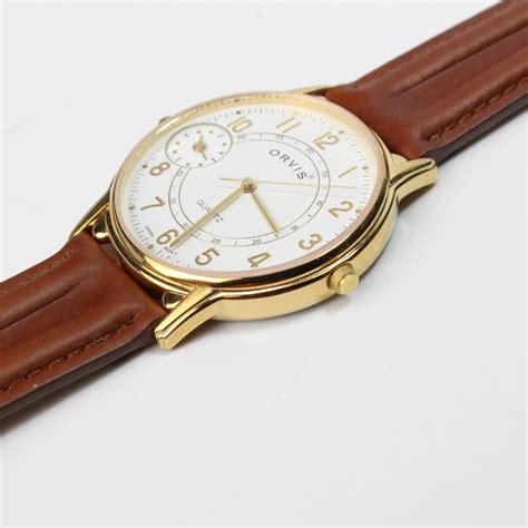 Orvis Watch With Brown Leather Band | Property Room