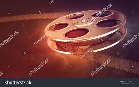 Retro Film Reel On Burn Background Stock Illustration 711006211 ...