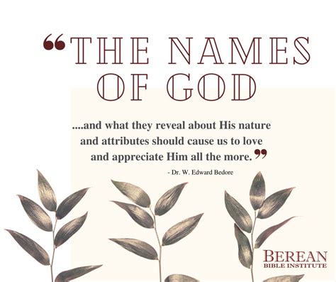 The Names of God - Berean Bible Institute