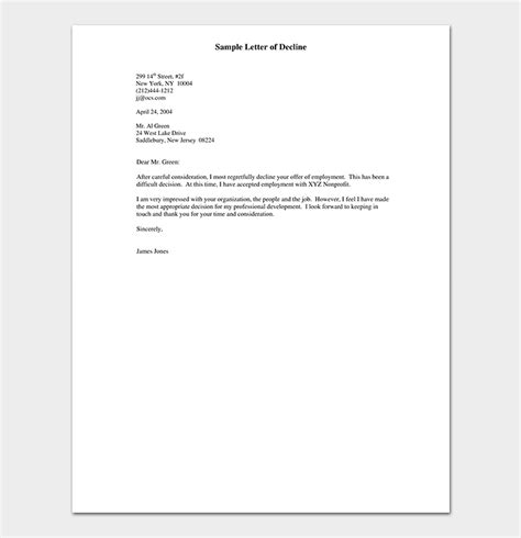 Rejection Letter Template - 38+ Free Samples & Formats