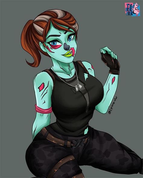 a drawing of a woman with makeup and piercings on her face, sitting down