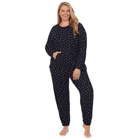 Plus Size Cuddl Duds® Brushed Knit Pajama Top & Banded Bottom Pajama Pants Set in 2022 | Cuddl ...