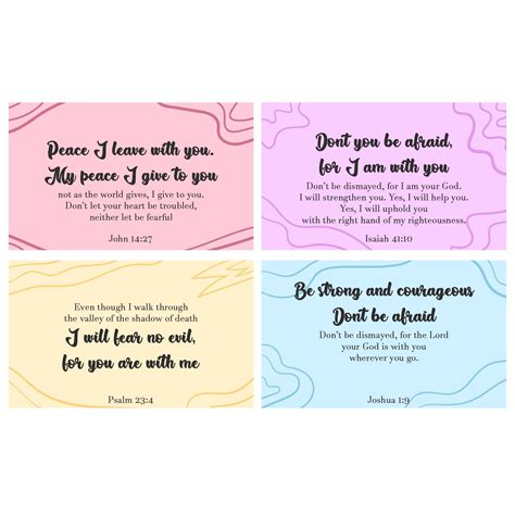 Printable Scripture Cards To Combat Worry And Fear | Verses for cards ...