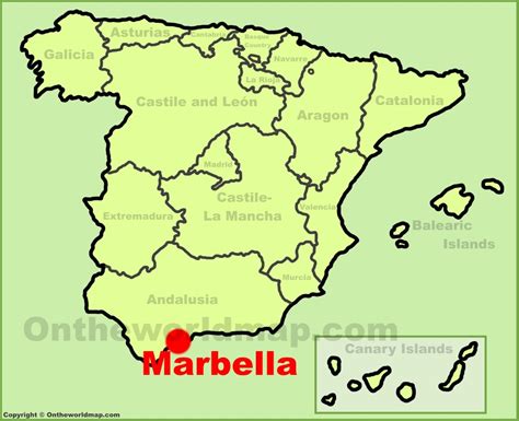 Marbella location on the Spain map - Ontheworldmap.com