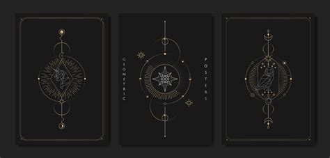 Geometric astrological symbols tarot card - Download Free Vectors ...