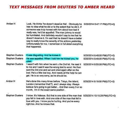 Amber Heard Text Evidence | Amber heard, Text evidence, Text