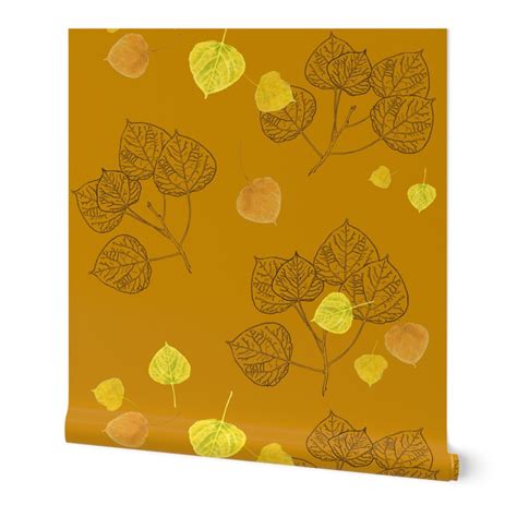 Aspen Leaves Turning - Full Color and Wallpaper | Spoonflower