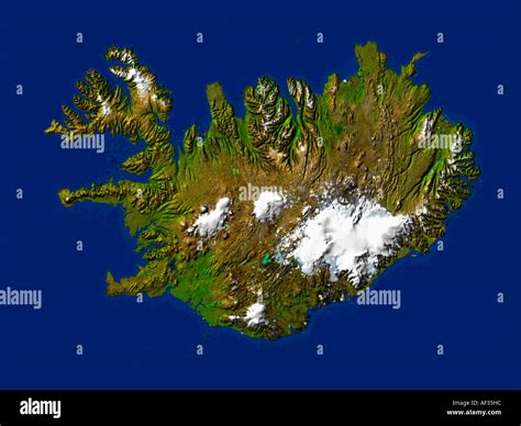 Satellite Image Of Iceland Stock Photo - Alamy