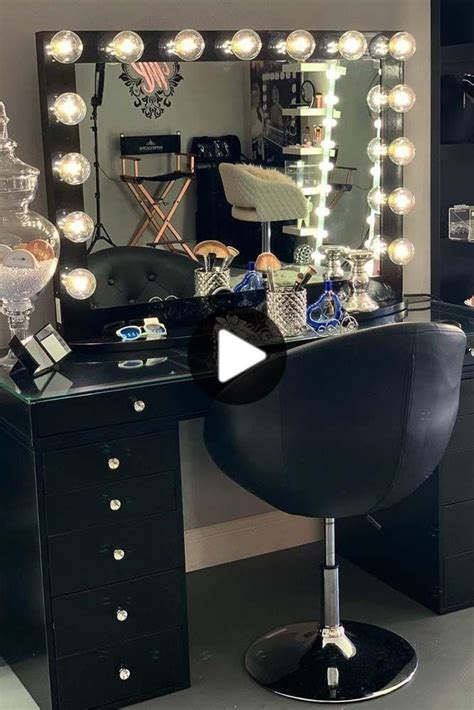 Black Makeup Vanity With Mirror And Drawers - Mirror Ideas