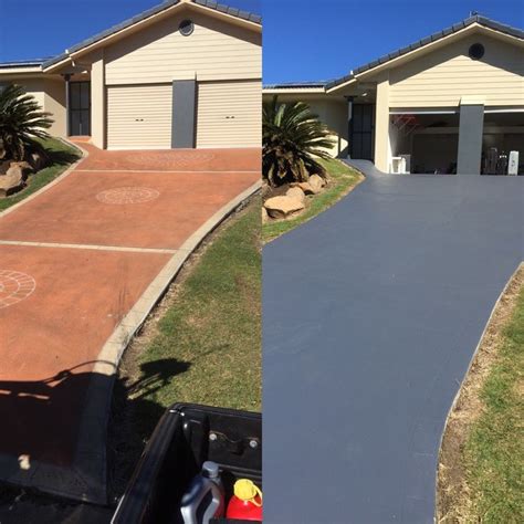 Driveway clean and paint using Dulux by Waterworx Pressure Cleaning www ...