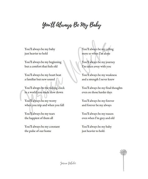 You'll Always Be My Baby Poem - Etsy