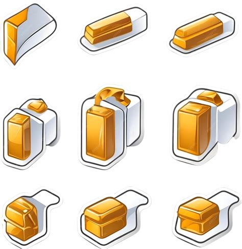 Premium AI Image | Gold bar illustration collection Gold bullion vector ...