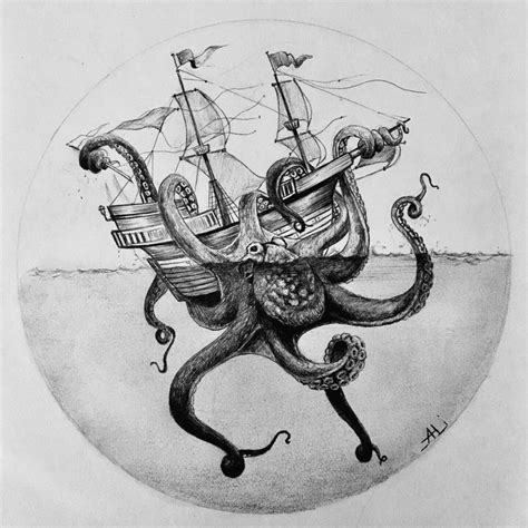 Kraken attack | Tatuaggi di polipi, Idee per tatuaggi, Pittura e disegno