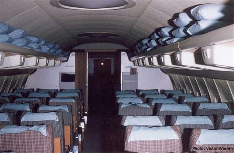 Qantas An extremely rare colour photograph of the economy class cabin ...