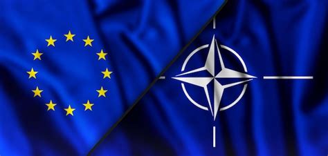 Premium Photo | Flag of the European Union and Nato Silk