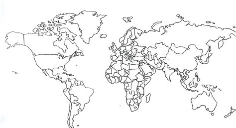 Black And White World Map Of Cities