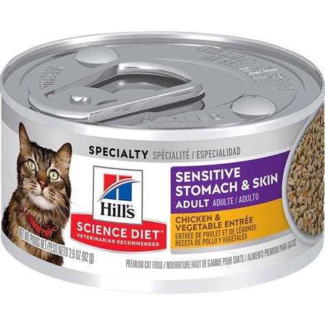 Science Diet Adult Sensitive Stomach & Skin Chicken & Vegetable Entr∩┐╜e Cat Food 2.9 oz.