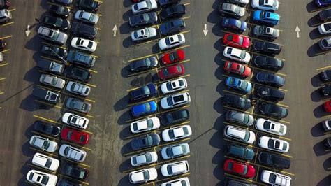 Parking Lot Full of Cars - Bird's Eye View 3 Stock Footage,#Full#Cars#Parking#Lot | Birds eye ...