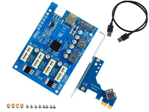 PCIE Expansion Adapter Board Switch Card 1x 1 to 4 - TekHouse