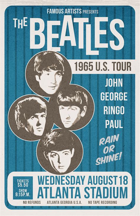 The Beatles 1965 Tour Poster | Etsy