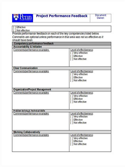 FREE 7+ Project Feedback Forms in PDF | MS Word