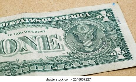 Backside Us One Dollar Bill Close Stock Photo 2146859227 | Shutterstock