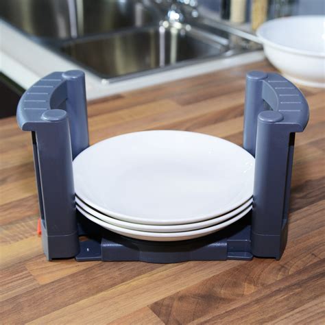 Adjustable Plate Dish Holder Stacker Organizer Support 260-410mm ...