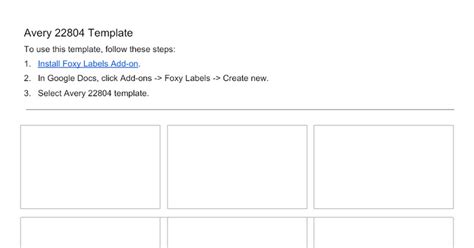 Template compatible with Avery 22804 (Made by FoxyLabels.com) - Google Docs