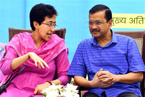 New Delhi : CM Arvind Kejriwal along with Education Minister Atishi ...