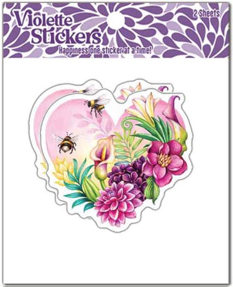 VY05 Bee Pink Heart Vinyl Sticker – Violette Stickers