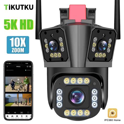 5K-12MP-WiFi-Camera-Outdoor-10X-Zoom-Security-Protection-IP-Cam-Three ...