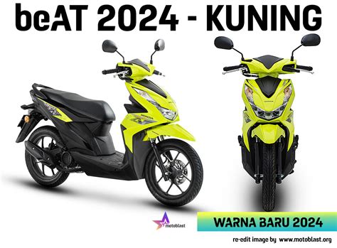 Honda Rilis beAT versi 2024 warna kuning ... wah bening banget nih ...