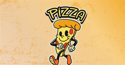 Happy Pizza Retro Mascot Logo, Logos ft. pizza & restaurant - Envato ...