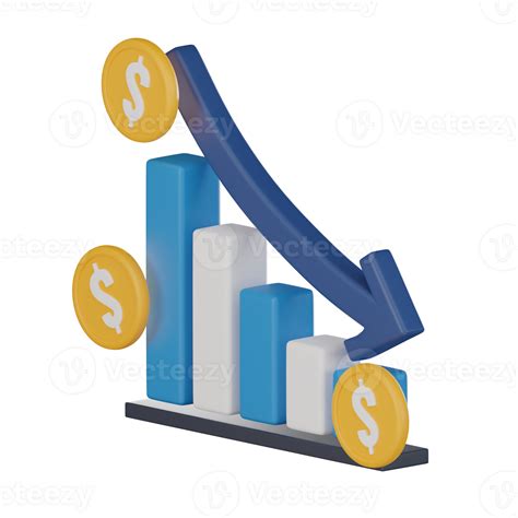 Financial Crises of a Finance Loss Chart. 3D render. 34715389 PNG