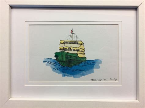 FERRYMAN Print of Original artwork of Manly Ferry. Coloured | Etsy