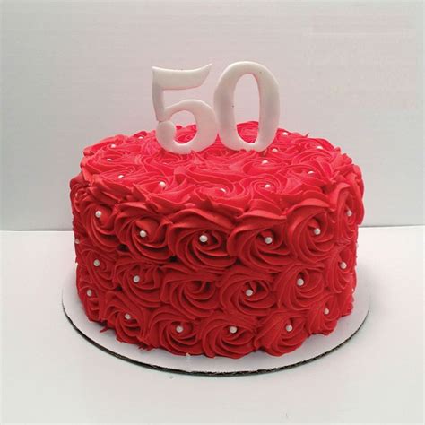 Red Rosette Cake | Red birthday cakes, Happy birthday cake pictures, Cake