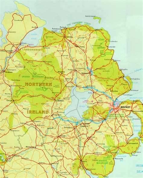 Northern Ireland Road Map • mappery