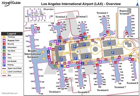 Lax arrivals map - Lax international arrivals map (California - USA)