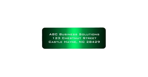 Black and Green Business Return Address Sticker | Zazzle