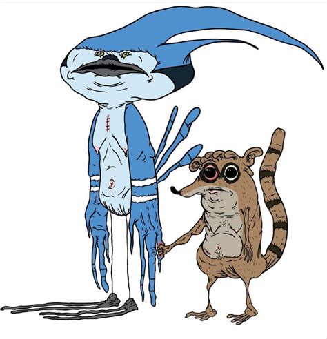 Mordecai and Rigby (Regular Show) | Cartoon pics, Meat art, Sketches