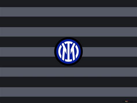 Inter Milan FC logo on black and white background 2K wallpaper download