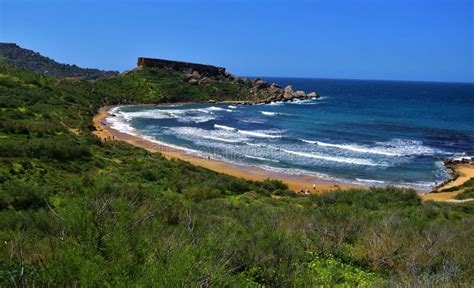 Riviera Bay (Ghajn Tuffieha Bay), a Popular Sandy Beach Near the ...