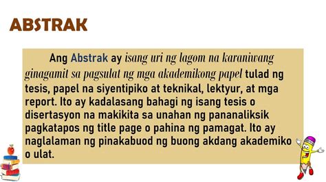 ABSTRAK - Pagsulat ng Iba't Ibang Uri ng Paglalagom - YouTube