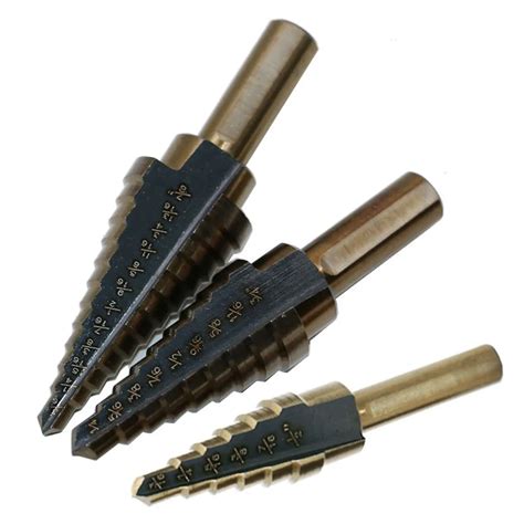 3pcs/set Step Drill Bit Set High Speed Steel Cobalt Titanium Multiple ...