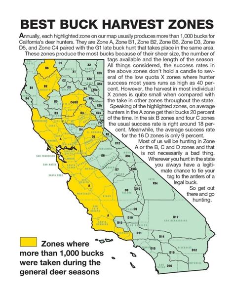 California Deer Zone Map - Printable Maps