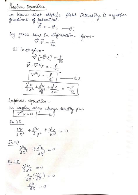 SOLUTION: Possion equation laplace equation electric dipole and electric field and potential due ...