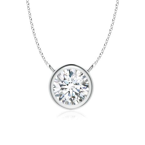 Angara - Bezel-Set Round Diamond Solitaire Necklace in Platinum (0.25 cttw Diamond) - SP0793D-PT ...