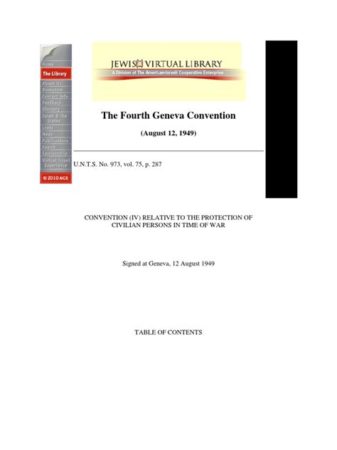 The Fourth Geneva Convention | PDF | Military Occupation | Geneva ...