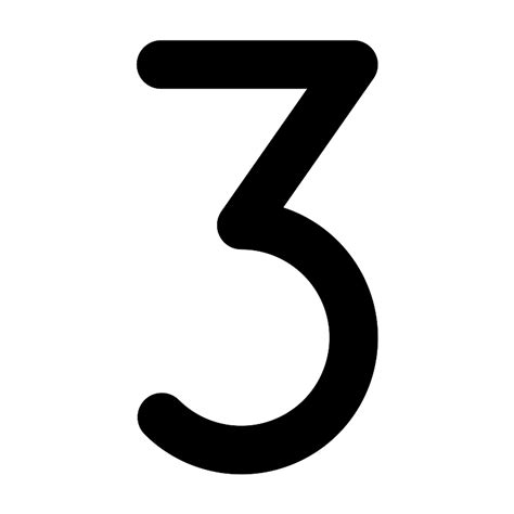 Number Three Bold Vector SVG Icon - SVG Repo