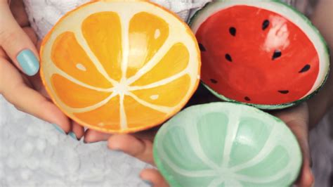 DIY: Clay Fruit Bowls from Scratch – Watermelon, Orange, Lime – Makoccino